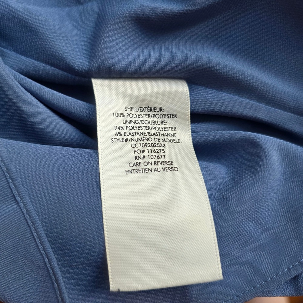 Alice + Olivia Women's Blue Sleeveless Asymmetric Ruffle Mini Dress Sz 2 - Picture 7 of 7